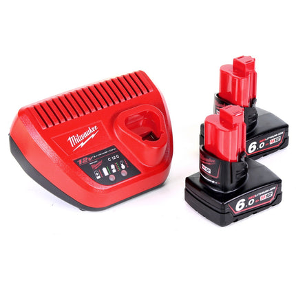 Milwaukee M12 CPPB 602X Brushless Set M12 CH Akku Bohrhammer + M12 CPD Akku Schlagbohrschrauber in HD-Box + 2 x 6,0 Ah Akku + Ladegerät - Toolbrothers