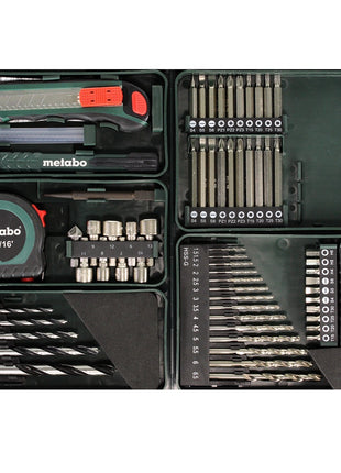 Metabo BS 18 L Set Akku Bohrschrauber 18 V 50 Nm ( 602321870 ) + 2x Akku 2,0 Ah + Ladegerät + Bit Bohrer Set + Koffer - Toolbrothers