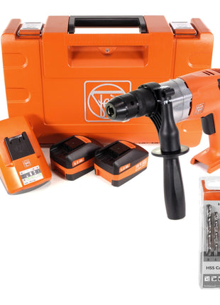 FEIN ABOP 10 Brushless 18 V Li-Ion Akku Bohrmaschine mit Metallbohrfutter + 2 x 5,0 Ah Akku + Lader im Koffer + HSS Spiralbohrer Set Cobalt 5% 2-8 mm 6-teilig - Toolbrothers