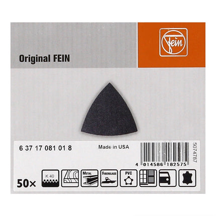 FEIN Delta Schleifblätter ungelocht 40er Körnung mit Klett 150 Stück - Toolbrothers