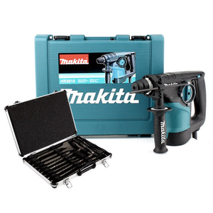 Makita HR 2810 Tassellatore 800 W / SDS Plus + Valigetta + Makita D-42444 SDS-Plus Set di 17 punte e scalpelli