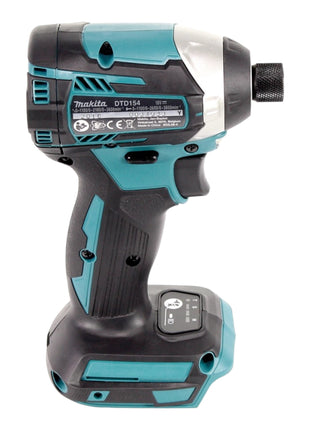 Makita DTD 154 SFJ-R Akku Schlagschrauber 18V 1/4" 175Nm Brushless + 2x Akku 3,0 Ah + Ladegerät + RHINO