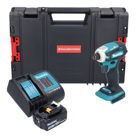 Makita DTD 172 SF1J-R Avvitatore a impulsi a batteria 18 V 180 Nm 1/4" brushless + 1x batteria ricaricabile 3,0 Ah + caricatore + RHINO