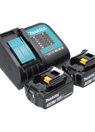 Taladro percutor inalámbrico Makita DHP 489 SFJ-R 18 V 73 Nm sin escobillas + 2x baterías 3,0 Ah + cargador + RHINO