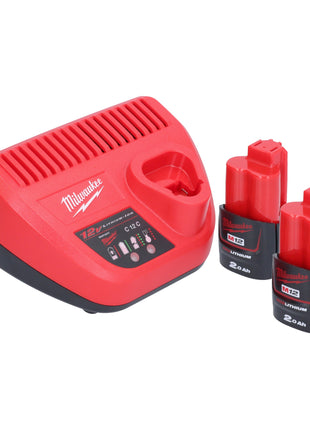 Milwaukee M12 PCSS-202C cortatubos de acero inoxidable a batería 12 V (4933479242) 12 - 28 mm + 2x baterías 2,0 Ah + cargador + estuche