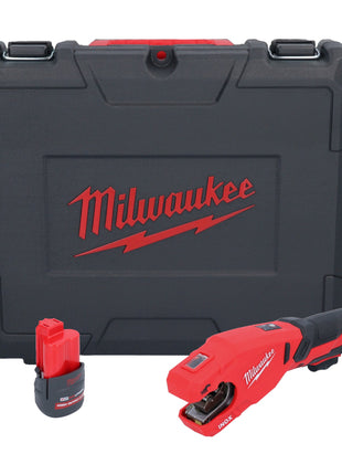 Milwaukee M12 PCSS-251C Akku Edelstahl Rohrabschneider 12 V 12 - 28 mm + 1x Akku 2,5 Ah + Koffer - ohne Ladegerät