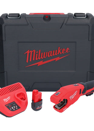 Coupe-tube en acier inoxydable sur batterie Milwaukee M12 PCSS-251C 12 V 12 - 28 mm + 1x batterie 2,5 Ah + chargeur + mallette