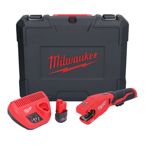 Milwaukee M12 PCSS-251C Akku Edelstahl Rohrabschneider 12 V 12 - 28 mm + 1x Akku 2,5 Ah + Ladegerät + Koffer