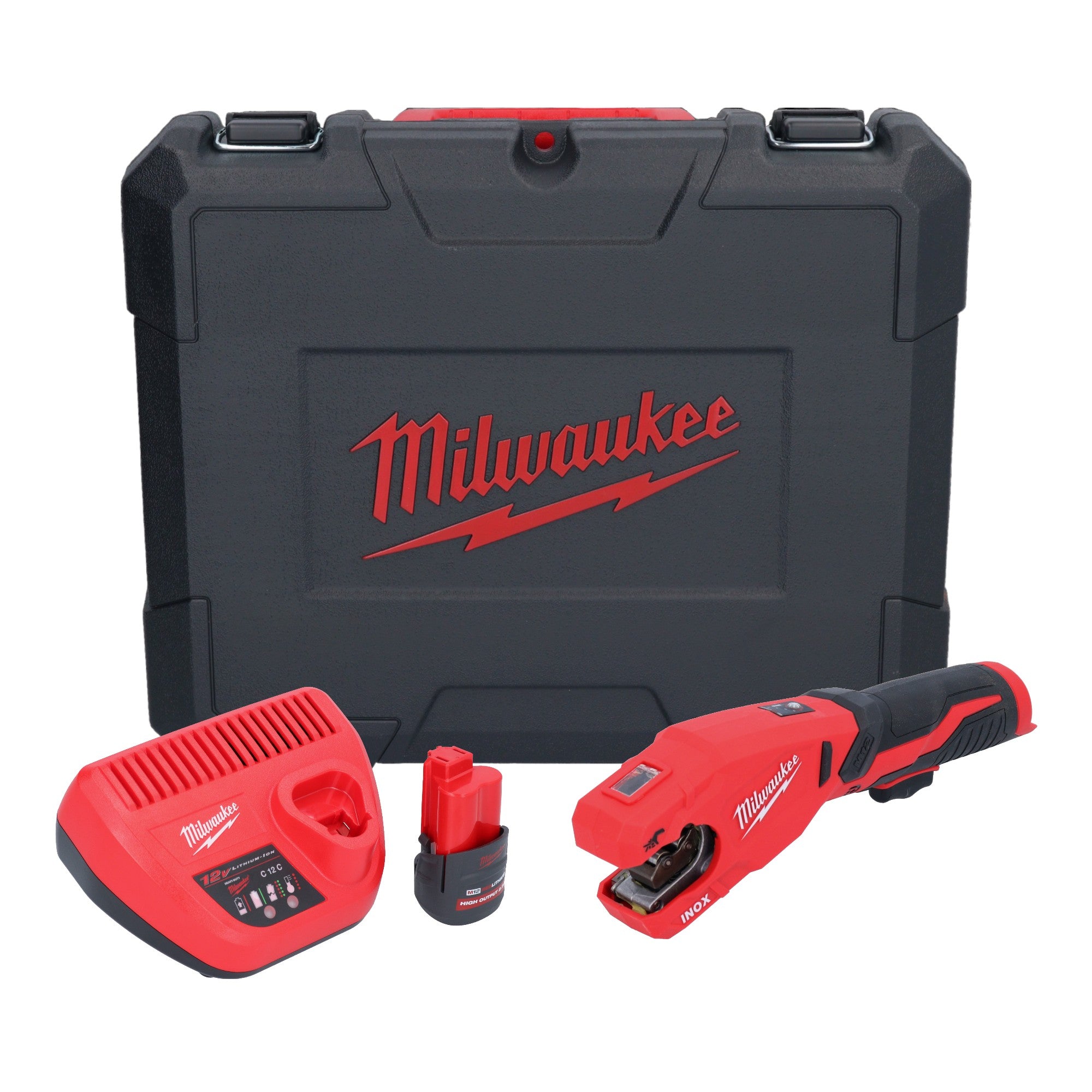 Milwaukee M12 PCSS 251C Akku Edelstahl Rohrabschneider 12 V 12 28 mm 1x Akku 2 5 Ah Ladegeraet Koffer 0 - toolbrothers