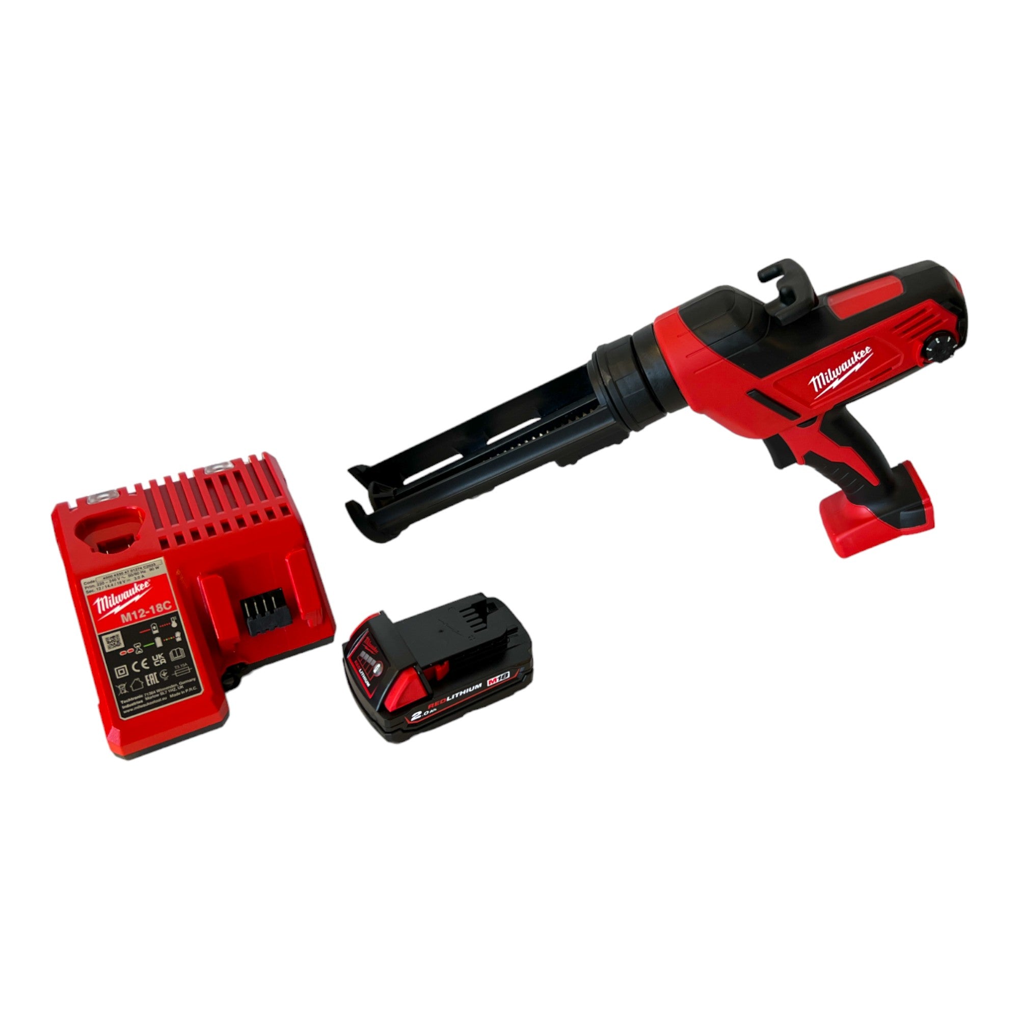 Milwaukee C18 PCG 310C 201B Akku Kartuschenpistole 18 V 310 ml 4933441310 1x Akku 2 0 Ah Ladegeraet Tasche 0 - toolbrothers