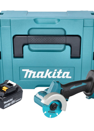 Amoladora angular a batería Makita DMC 300 F1J 18 V 76 mm sin escobillas + 1x batería 3,0 Ah + Makpac - sin cargador