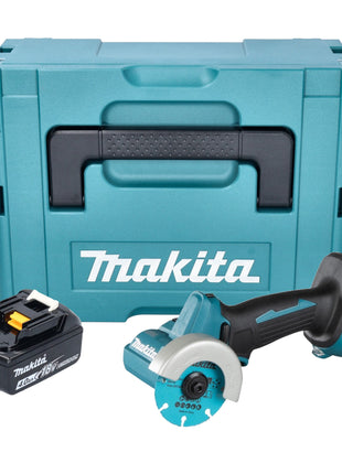 Makita DMC 300 M1J Meuleuse d'angle sans fil 18 V 76 mm Brushless + 1x batterie 4,0 Ah + Makpac - sans chargeur