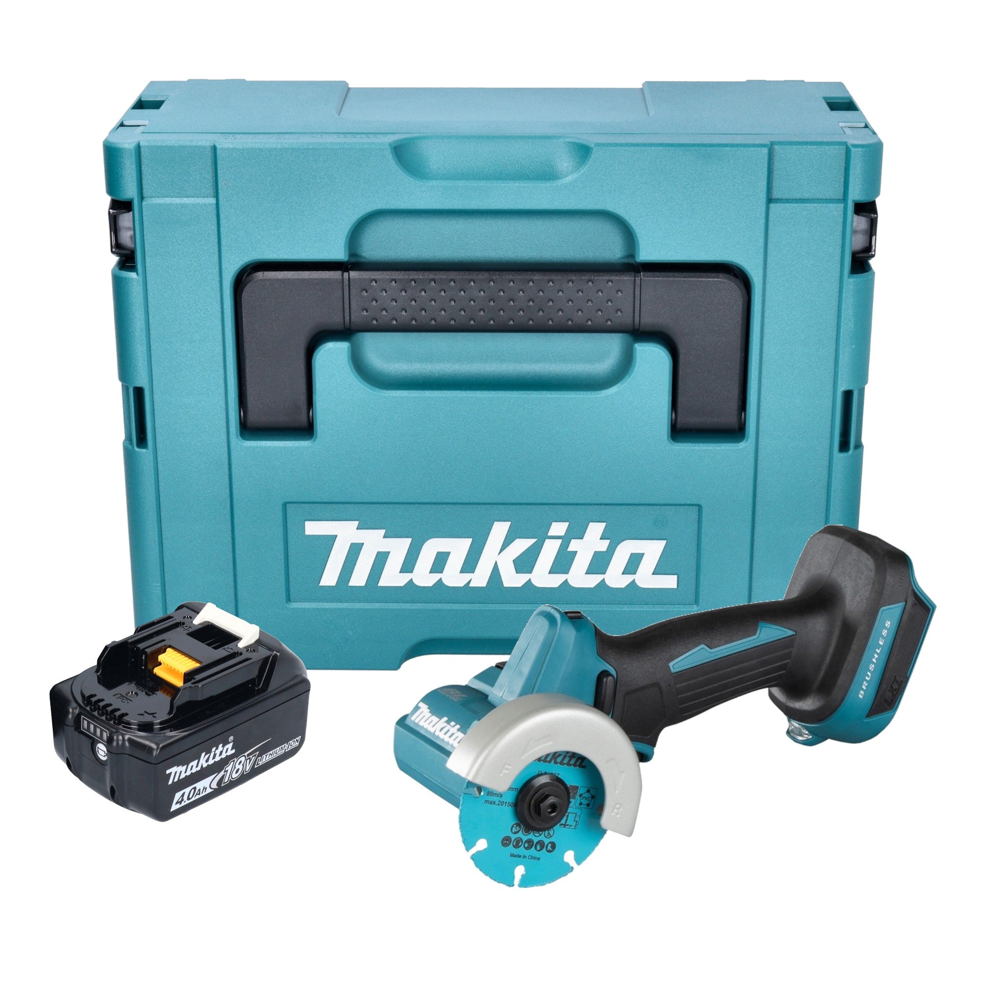 Makita DMC 300 M1J Akku Winkelschleifer 18 V 76 mm Brushless 1x Akku 4 0 Ah Makpac ohne Ladegeraet 0 - toolbrothers