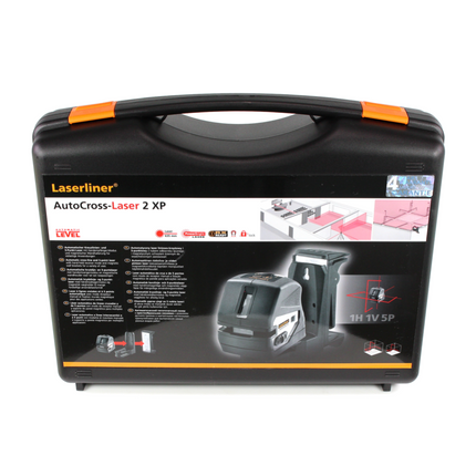 Laserliner AutoCross-Laser 2 XP selbstnivellierend Klasse 2, 2 mm auf 10 m Rot im Transportkoffer + magnetische Wandhalterung ( 060.101A ) - Toolbrothers