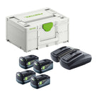 Festool set energia SYS 18V 4x5.0/TCL 6 DUO ( 577709 ) 4x batteria 5.0 Ah + caricatore TCL 6 DUO + Systainer
