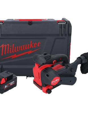 Lijadora de banda a batería Milwaukee M18 FBTS75-501X 18 V 75 x 457 mm sin escobillas + 1x batería 5,0 Ah + caja HD - sin cargador