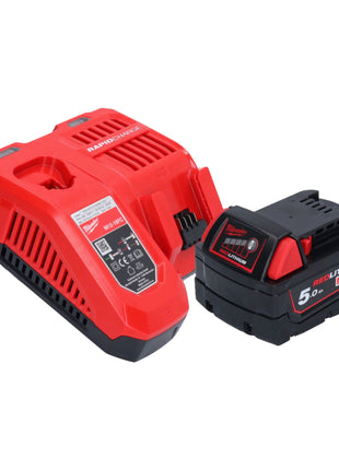 Lijadora de banda a batería Milwaukee M18 FBTS75-501X 18 V 75 x 457 mm sin escobillas + 1x batería 5,0 Ah + cargador + caja HD