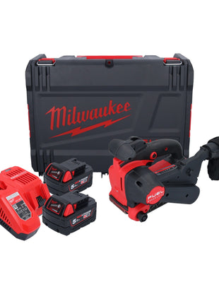 Milwaukee M18 FBTS75-502X Akku Bandschleifer 18 V 75 x 457 mm Brushless + 2x Akku 5,0 Ah + Ladegerät + HD Box