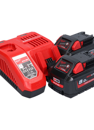 Ponceuse à bande sans fil Milwaukee M18 FBTS75-802X 18 V 75 x 457 mm sans balais + 2x batterie 8,0 Ah + chargeur + boîtier HD