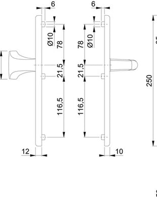 Set de protección HOPPE London 61G/2221/2210/113 aluminio F2 (3000209033)