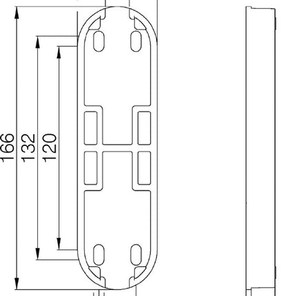 DENI Untersatz zu Türtreibriegel Vario für aufliegende Stangen ( 3000215031 )