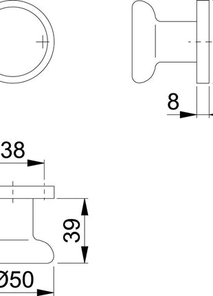 Bouton de porte HOPPE 54/11 aluminium F1 ( 3000252022 )