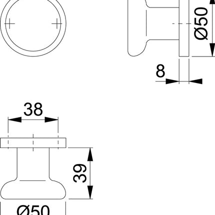 HOPPE Türknopf 54/11 Aluminium F1 ( 3000252022 )
