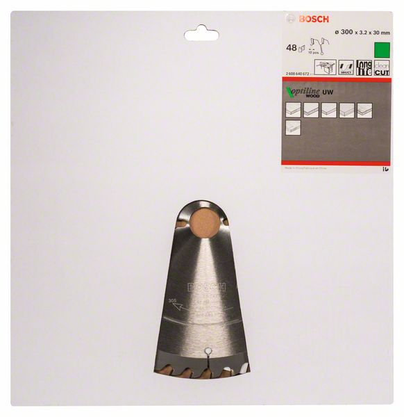 Lama circolare BOSCH Optiline Wood Ø esterno 300 mm Numero di denti 48 UW ( 4000815446 )