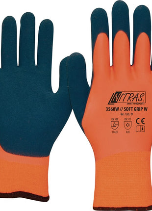 NITRAS Kälteschutzhandschuhe SOFT GRIP W Größe 9 orange/dunkelblau ( 8000235057 )