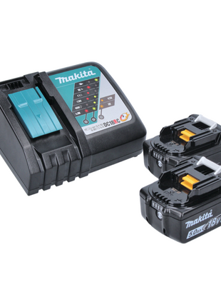 Makita DHR 241 RTJ Akku Bohrhammer 18 V 2,0 J SDS plus + 2x Akku 5,0 Ah + Ladegerät + 5 tlg. Bohrer Set + Makpac - Toolbrothers