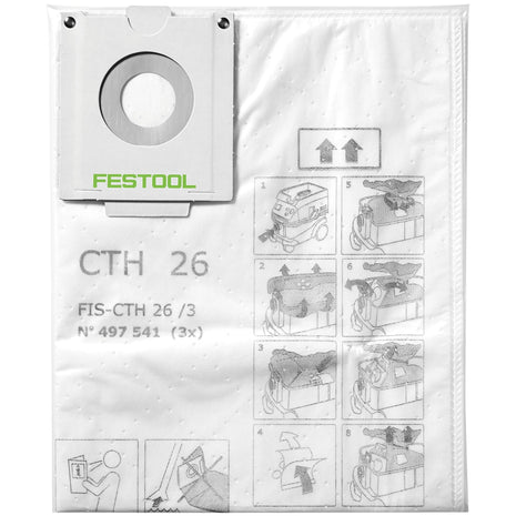 Festool FIS-CTH 26/3 Bezpieczny worek filtrujący 24 l klasa pyłu H 6 szt. ( 2x 497541 ) do odkurzacza mobilnego CTH 26