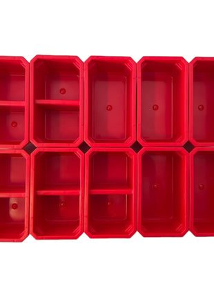 Qbrick System Container Set Nr. 3 Paroi d'atelier 39 x 35 cm avec 10 étagères pour PRO Organizer 100 Expert / 200 Expert / PRO Drawer 3