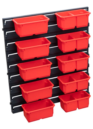 Qbrick System Container Set Nr. 3 Paroi d'atelier 39 x 35 cm avec 10 étagères pour PRO Organizer 100 Expert / 200 Expert / PRO Drawer 3