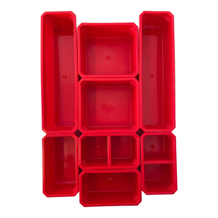Qbrick System Set di contenitori n. 6 Parete dell'officina 39 x 35 cm con 8 contenitori per PRO Organiser 100 / 200