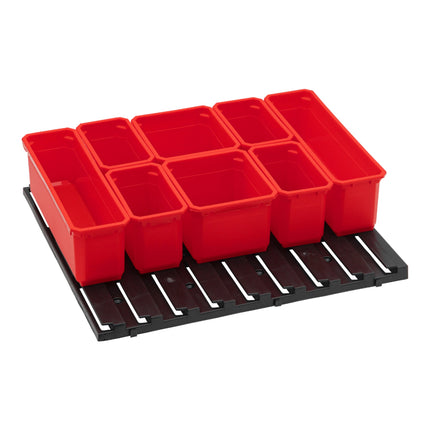 Qbrick System Set di contenitori n. 7 Parete dell'officina 39 x 35 cm con 8 contenitori per PRO Organiser 300