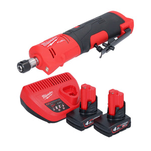 Milwaukee M12 FDGS-402 Akku Geradschleifer 12 V 6 / 8 mm Brushless + 2x Akku 4,0 Ah + Ladegerät