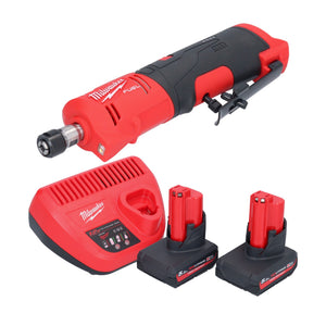 Smerigliatrice diritta a batteria Milwaukee M12 FDGS-502 12 V 6 / 8 mm senza spazzole + 2x batteria ricaricabile 5,0 Ah + caricabatterie