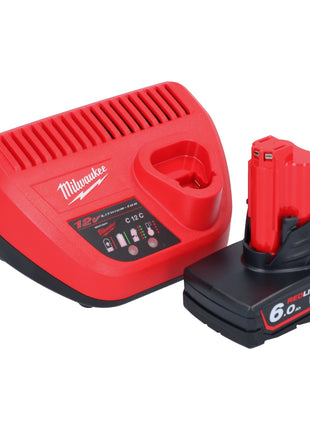 Milwaukee M12 FDGS-601 Akku Geradschleifer 12 V 6 / 8 mm Brushless + 1x Akku 6,0 Ah + Ladegerät