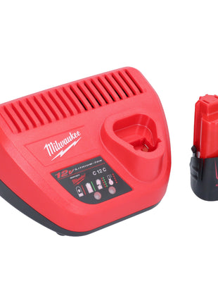 Milwaukee M12 PCG/400A-301 Akumulatorowy pistolet na kartusze 12 V 400 ml + 1x akumulator 3,0 Ah + ładowarka