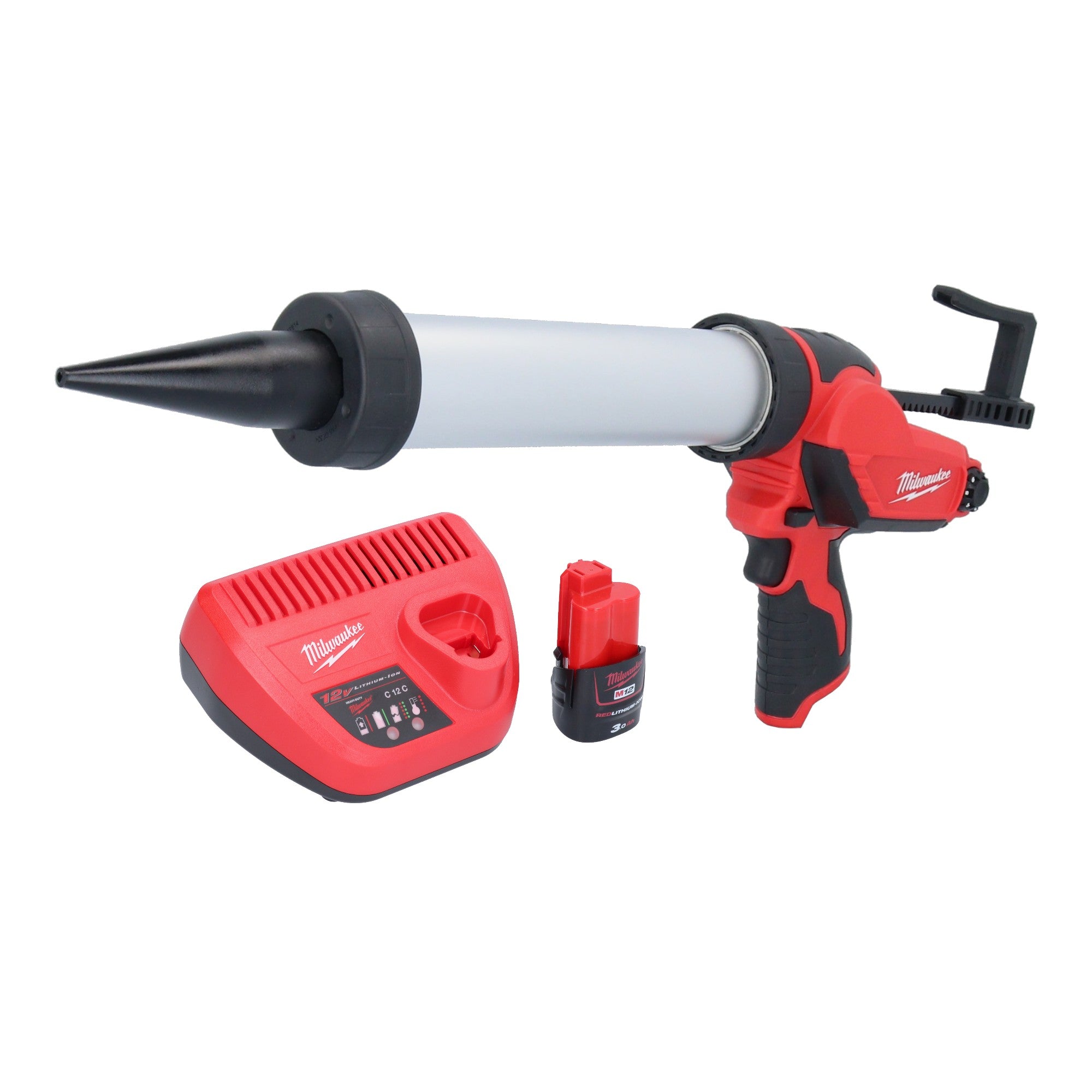Milwaukee M12 PCG 400A 301 Akku Kartuschenpistole 12 V 400 ml 1x Akku 3 0 Ah Ladegeraet 0 - toolbrothers
