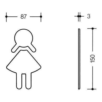 HEWI Symbol Frau 801.91.020 Polyamid Farb-Nr. 99 ( 3000206418 )