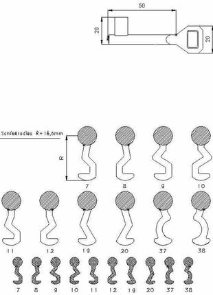 SSF clé à panneton fermeture numéro 7 ( 3000251999 )