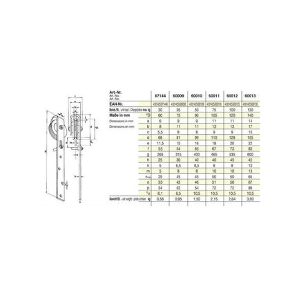 HEINRICH BETZ & SÖHNE Rullo per porte scorrevoli con staffa 105 mm in acciaio zincato ( 3000256904 )