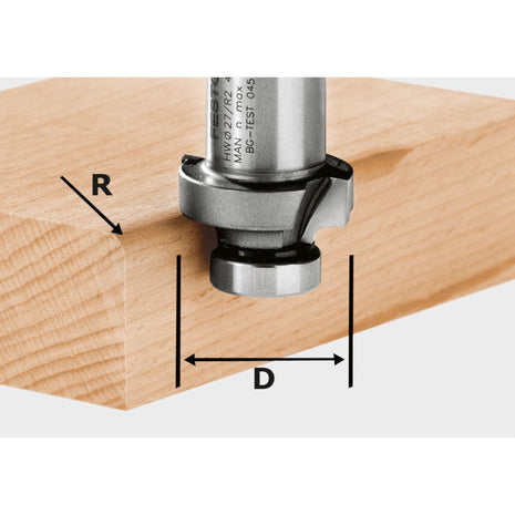 Festool HW R2-OFK 500 fresa para redondear 27 x 2 mm (490092) para fresadora de cantos OFK 500