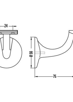 Wspornik poręczy HERMETA 3508 aluminium anodowane na srebrno ( 3000283338 )