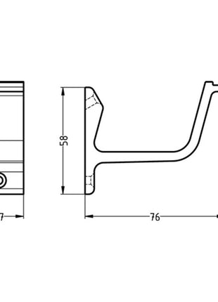 Soporte pasamanos HERMETA 3550 aluminio anodizado plata (3000283340)