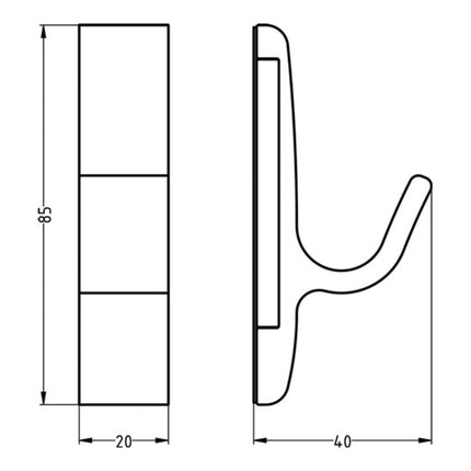 HERMETA Magnet-Mantelhaken 0150 einfach Ausladung 40 mm ( 3000283361 )