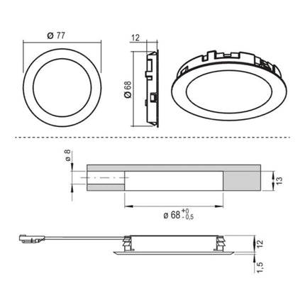 L&S Einbauleuchte Moonlight Emotion 12 V 3,6 W ( 3000550001 )
