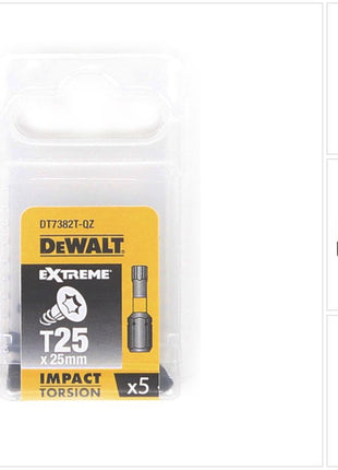 DeWalt DT 7382 T Torsion Extreme Impact  Bit Schrauber schlagf. T25 25 mm 5 Stück - Toolbrothers