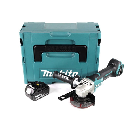 Makita DGA 458 T1J Akku Winkelschleifer 18 V 115mm Brushless + 1x Akku 5,0Ah + Makpac - ohne Ladegerät - Toolbrothers